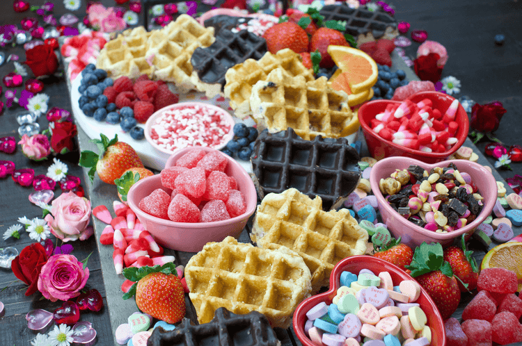 Valentine's Day Waffle Board