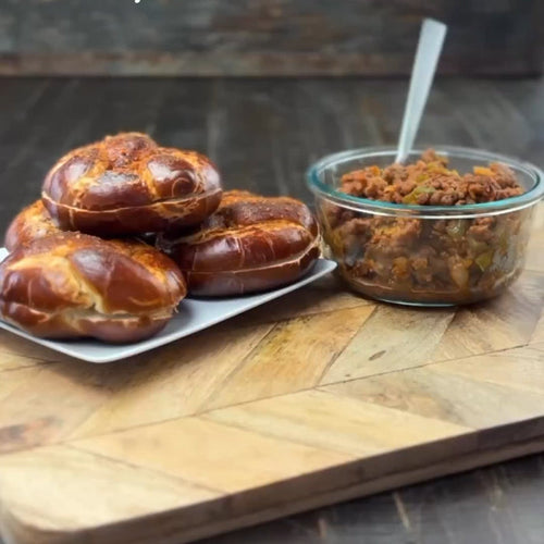 Cut in middle pretzels, ready for prepared filled
